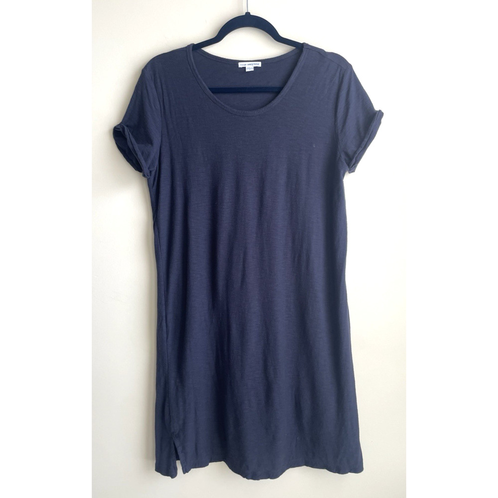 Standard James Perse Womens Size 4 T-Shirt Dress Short Sleeve Lined Navy Blue